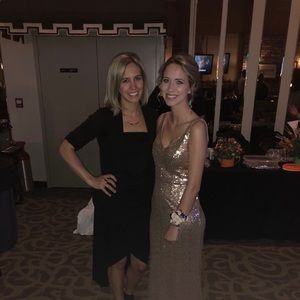 Size (0-2) gold prom dress